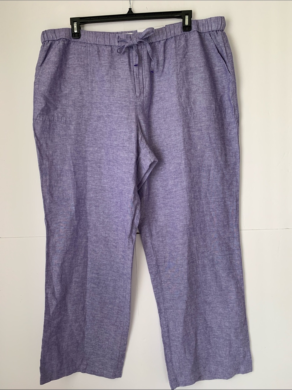 NWT Liz Claiborne Lavender Elastic Waist Linen-Blend Women’s Pants Size XXL